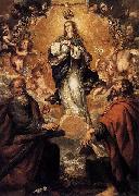 Juan de Valdes Leal Virgin of the Immaculate Conception with Sts Andrew and John the Baptist France oil painting artist